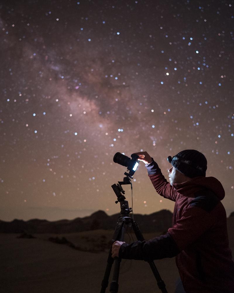 Image showing Jens photographing the stars
